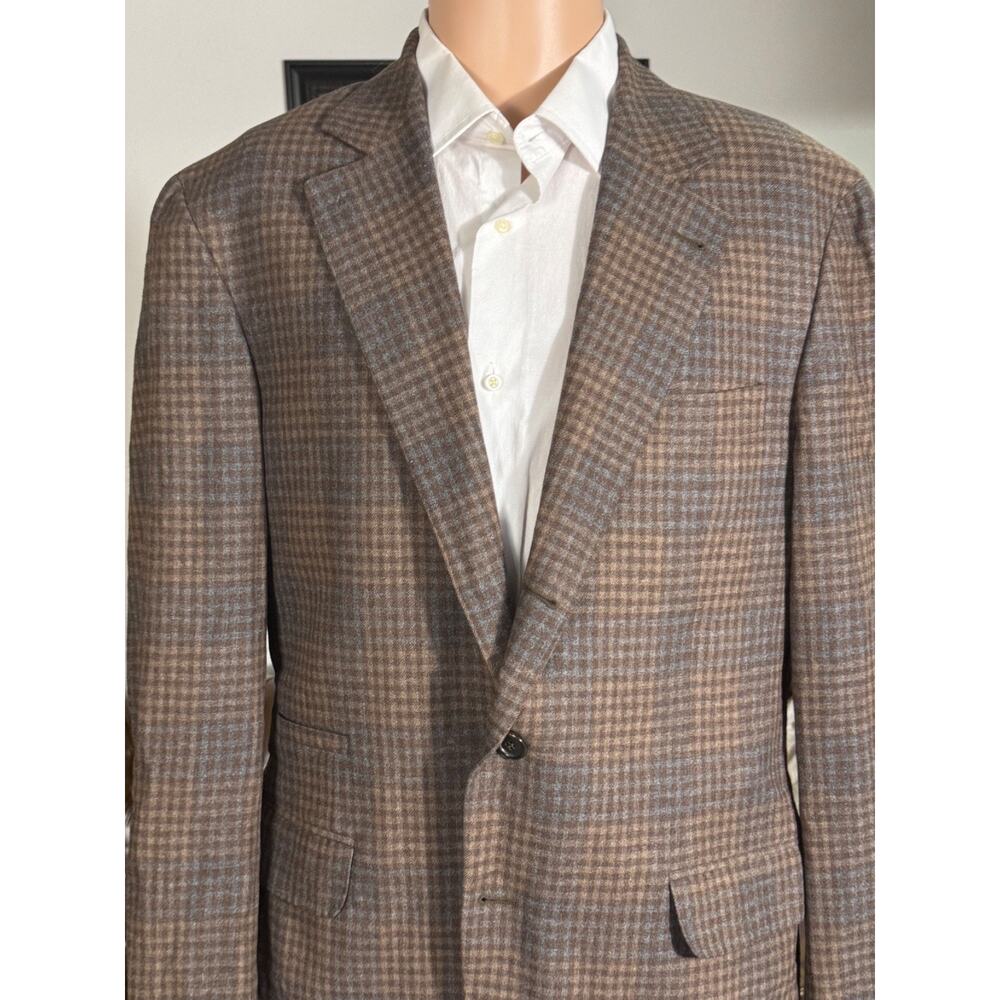 Brunello cucinelli Brown Rust Checked Blazer Sport Jacket Tweed Cashmere 50/40R